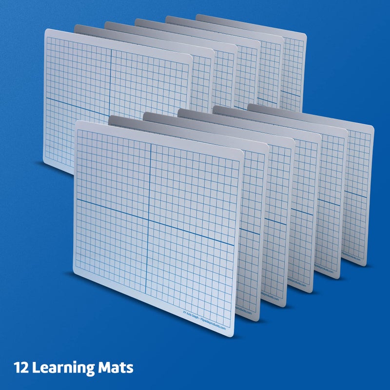 Flipside Products Dry Erase Learning Mat, Two-Sided XY Axis/Plain, 9"" x 12"", Pack of 12 - Image 3